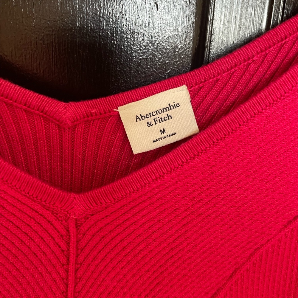 Abercrombie & Fitch Vibrant Red Knit Top